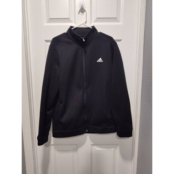 Adidas Golf Full Zip Black‎ Men's Fleece Jacket Sweatshirt Size LARGE - Picture 1 of 7